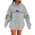 thumbnail image 1 of Women's Heartbeat Horse Printed Pullover Hoodie - Fall Long Sleeve Sports Top, 1 of 4