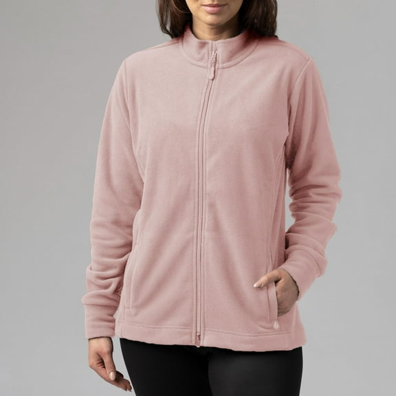 Women's Heat Holders Jasmine Original Super Brushed Fleece Double Zipper Jacket Color: Dusty Pink Size: XX LARGE