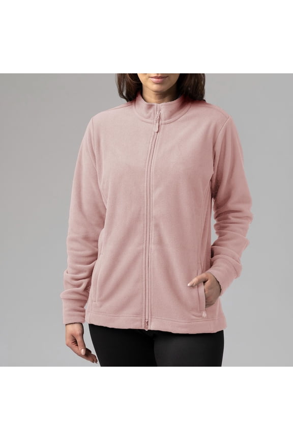 Women's Heat Holders Jasmine Original Super Brushed Fleece Double Zipper Jacket Color: Dusty Pink Size: XX LARGE