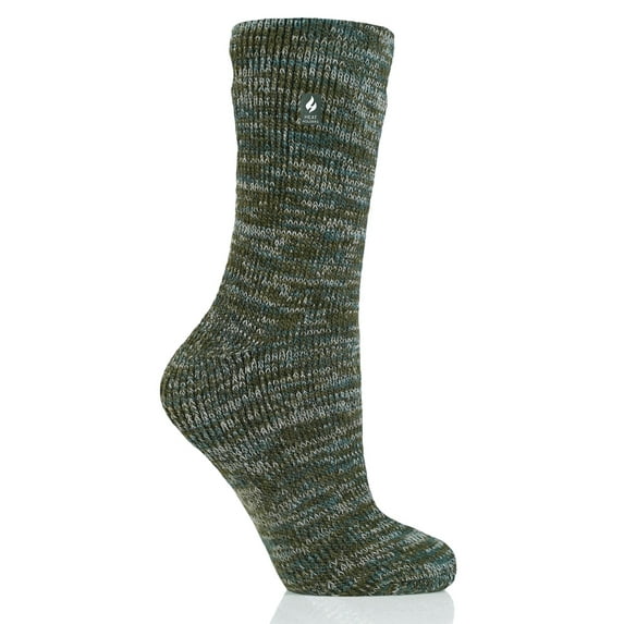 Women's Heat Holders Original 7x Warmer Multi Twist Crew Socks Color: Green Size: N/A