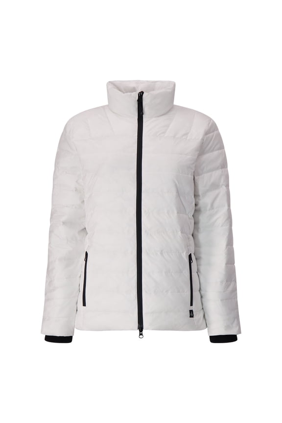 Women's Heat Holders Penelope Heatweaver Lined Double Zipper Puffer Jacket Color: White Black Size: X LARGE