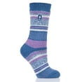 thumbnail image 1 of Women's Heat Holders Yasmine Multi Stripe Crew Socks Color: Denim Cream Size: N/A, 1 of 9