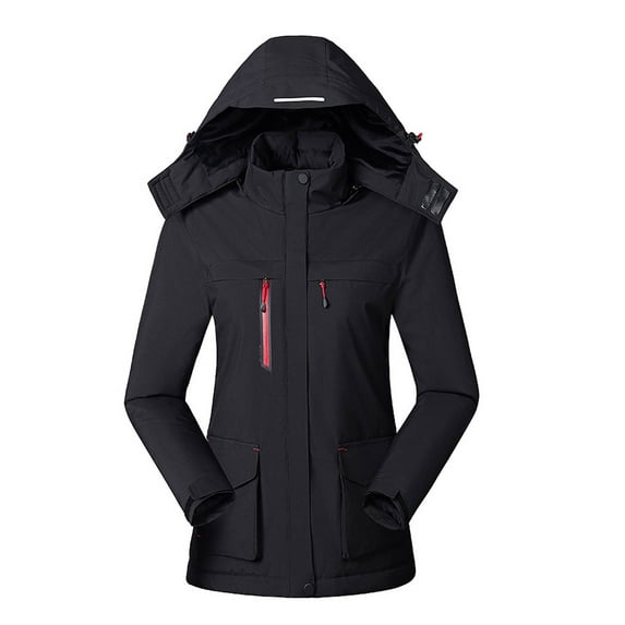 Women's Heated Coat With 3 Heating Level, 4 Heating Zones,Neck Heating Jacket Washable (Batteries Not Included)
