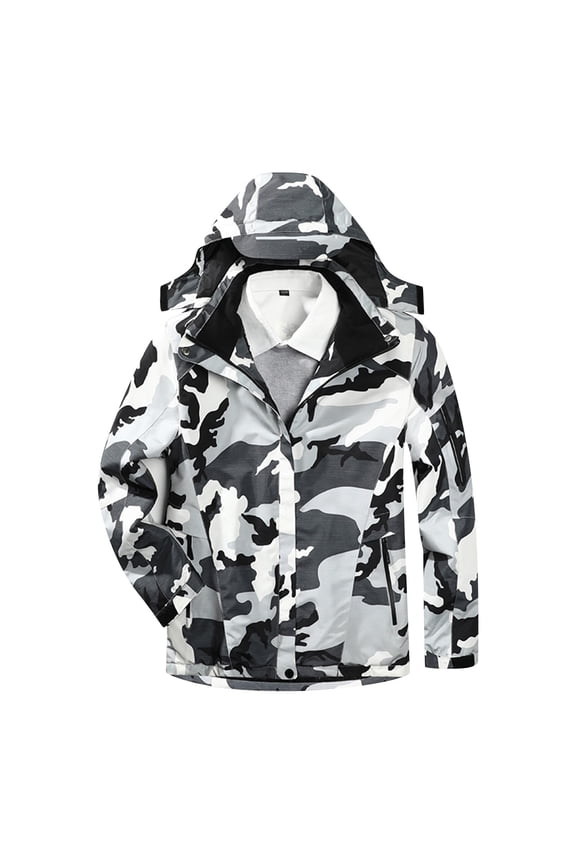 Women's Heated Jackets 3 Heat Zones Fast Warm Up Usb Charging Detachable Hood Lined Windproof Mountain Coat Long Sleeve Puffer Jacket Winter Outdoor Heating Clothing Thermal Jacket for Women