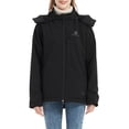 thumbnail image 1 of Women's Heated Soft Shell Jacket with Detachable Hood Windproof Warm Lightweight Flexible Casual Outerwear, 1 of 6
