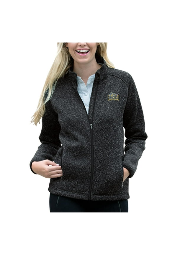 Women's Heather Black Drexel Dragons Summit Fleece Sweater Full-Zip Jacket