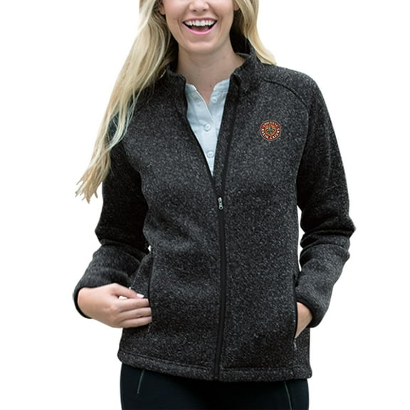 Women's Heather Black Louisiana Ragin' Cajuns Summit Fleece Sweater Full-Zip Jacket