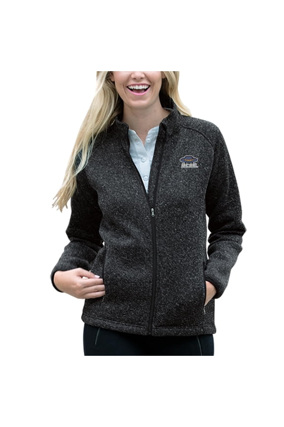 Women's Heather Black UC Santa Barbara Gauchos Summit Fleece Sweater Full-Zip Jacket