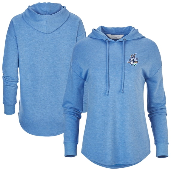 Women's Heather Blue Hartford Yard Goats Dream Fleece Tri-Blend Pullover Hoodie