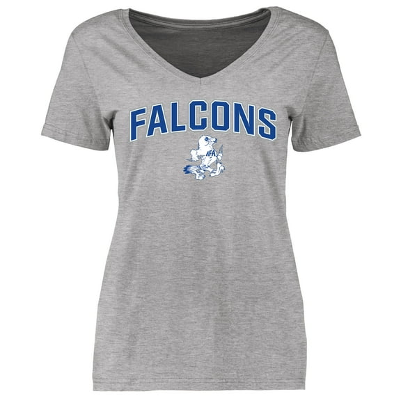 Women's Heather Gray Air Force Falcons Proud Mascot V-Neck T-Shirt