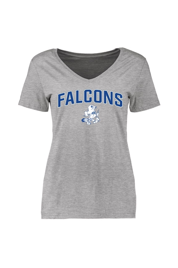 Women's Heather Gray Air Force Falcons Proud Mascot V-Neck T-Shirt