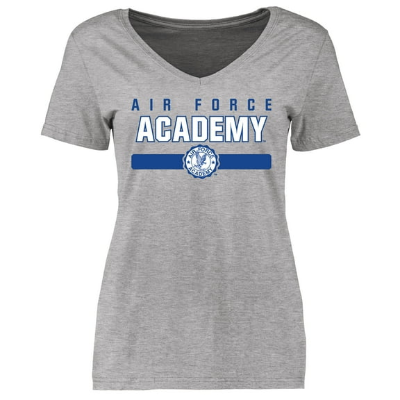 Women's Heather Gray Air Force Falcons Team Strong V-Neck T-Shirt