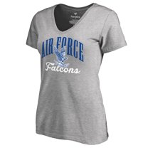 Women's Heather Gray Air Force Falcons Victory Script V-Neck T-Shirt