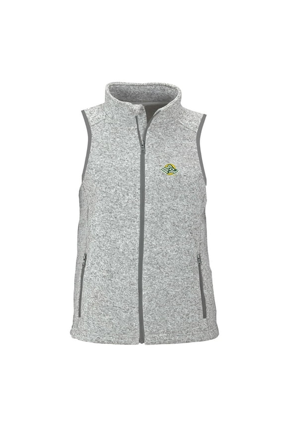 Women's Heather Gray Alaska Anchorage Seawolves Summit Fleece Full Zip Sweater Vest