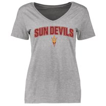 Women's Heather Gray Arizona State Sun Devils Proud Mascot V-Neck T-Shirt