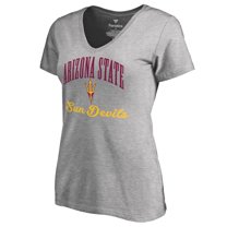 Women's Heather Gray Arizona State Sun Devils Victory Script V-Neck T-Shirt