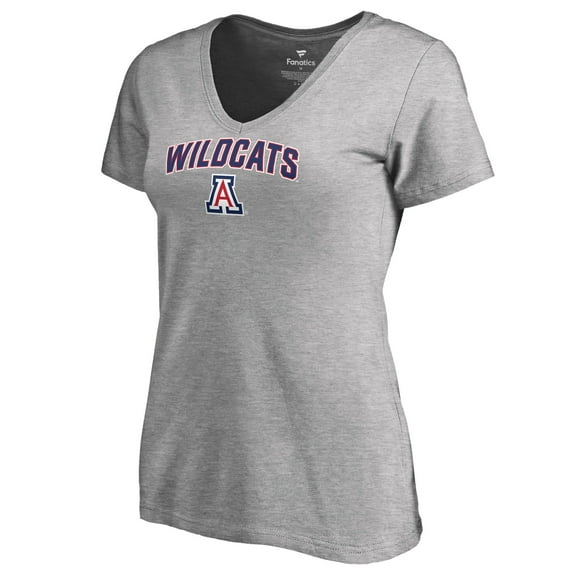 Women's Heather Gray Arizona Wildcats Proud Mascot V-Neck T-Shirt