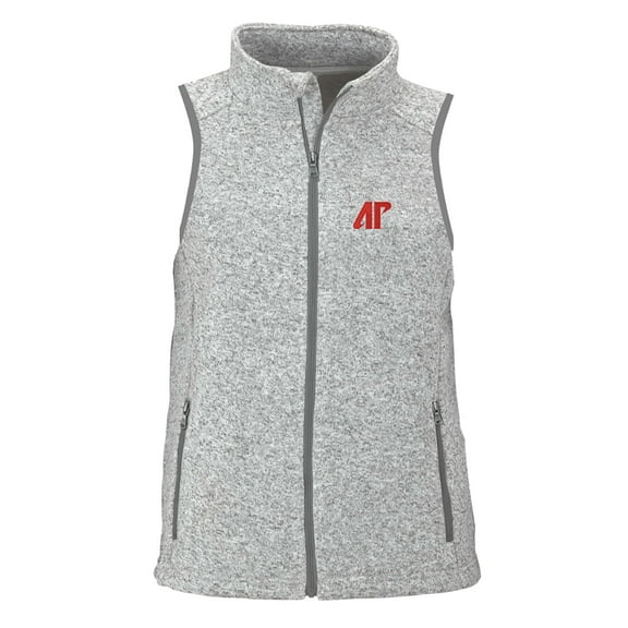 Women's Heather Gray Austin Peay State Governors Summit Fleece Full Zip Sweater Vest