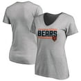 thumbnail image 1 of Women's Heather Gray Chicago Bears Iconic Collection On Side Stripe V-Neck T-Shirt, 1 of 3