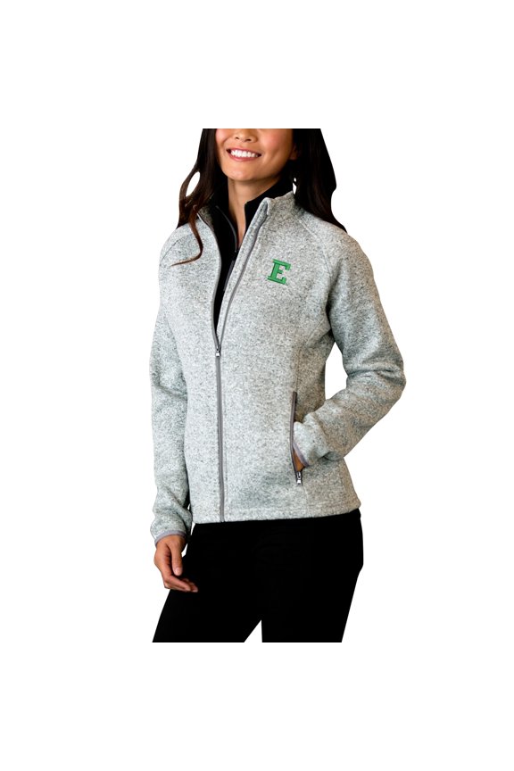 Women's Heather Gray Eastern Michigan Eagles Summit Fleece Sweater Full-Zip Jacket