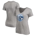 thumbnail image 1 of Women's Heather Gray FC Schalke 04 Primary Logo V-Neck T-Shirt, 1 of 3