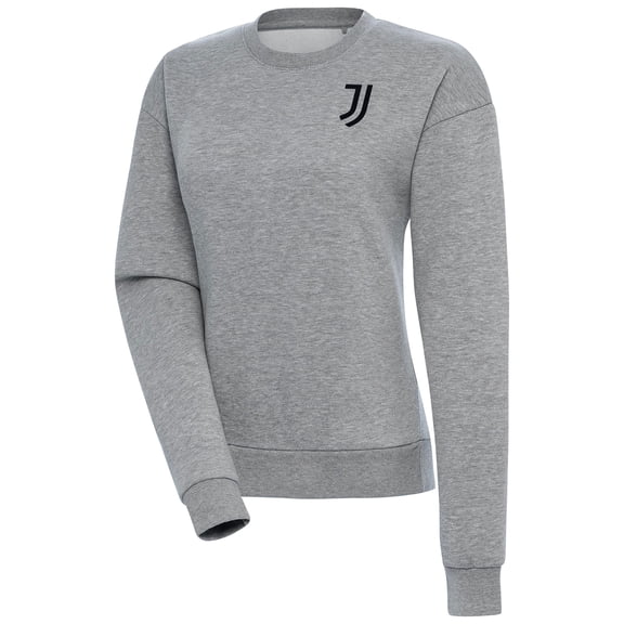 Women's Heather Gray Juventus Takeover Crewneck Pullover Sweatshirt