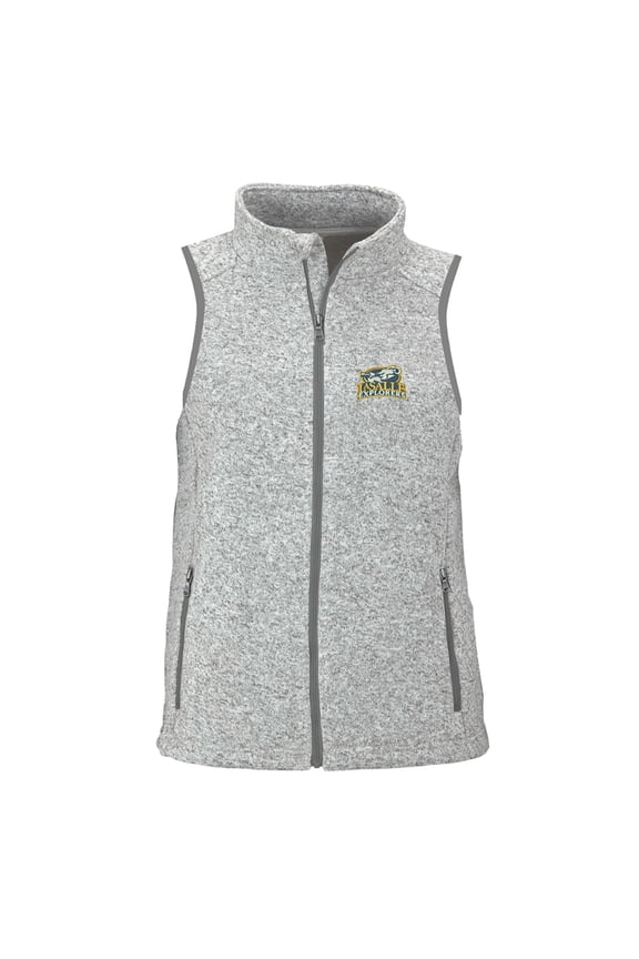 Women's Heather Gray La Salle Explorers Summit Fleece Full Zip Sweater Vest