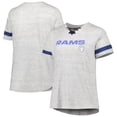 thumbnail image 1 of Women's Heather Gray Los Angeles Rams Plus Size Lace-Up V-Neck T-Shirt, 1 of 3