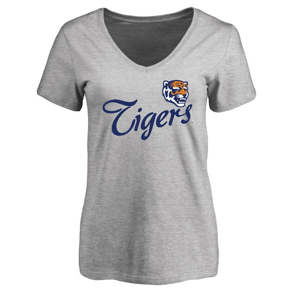 Women's Heather Gray Memphis Tigers Dora V-Neck T-Shirt