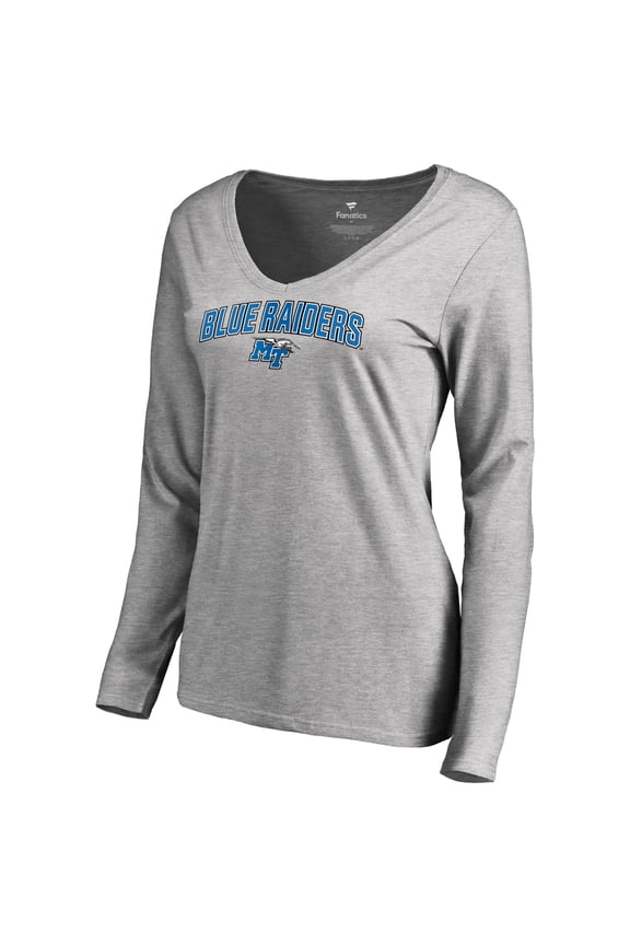 Women's Heather Gray Middle Tennessee State Blue Raiders Proud Mascot Long Sleeve T-Shirt