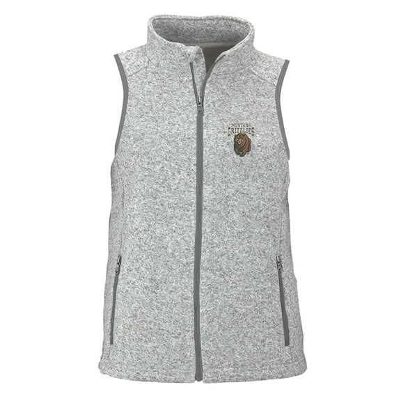 Women's Heather Gray Montana Grizzlies Summit Fleece Full Zip Sweater Vest
