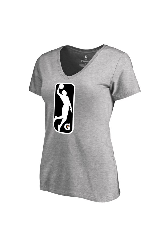 Women's Heather Gray NBA G League Primary Logo V-Neck T-Shirt