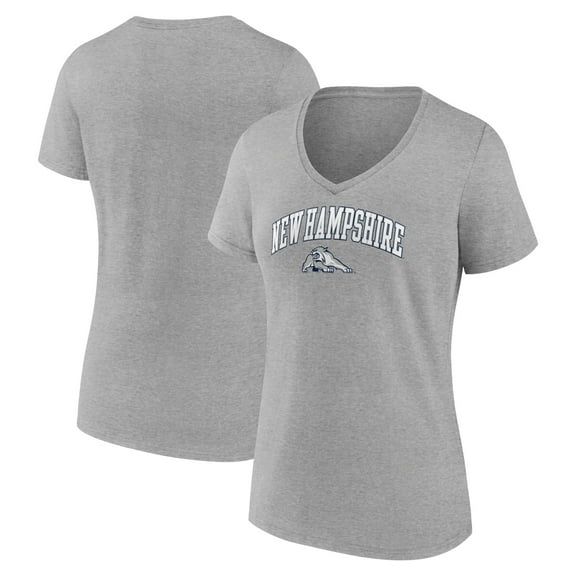 Women's Heather Gray New Hampshire Wildcats Campus V-Neck T-Shirt