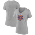 thumbnail image 1 of Women's Heather Gray New York Knicks Alternate Logo V-Neck T-Shirt, 1 of 3
