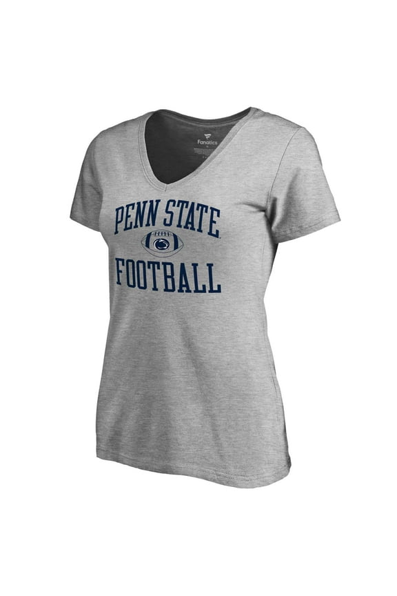 Women's Heather Gray Penn State Nittany Lions First Sprint V-Neck T-Shirt