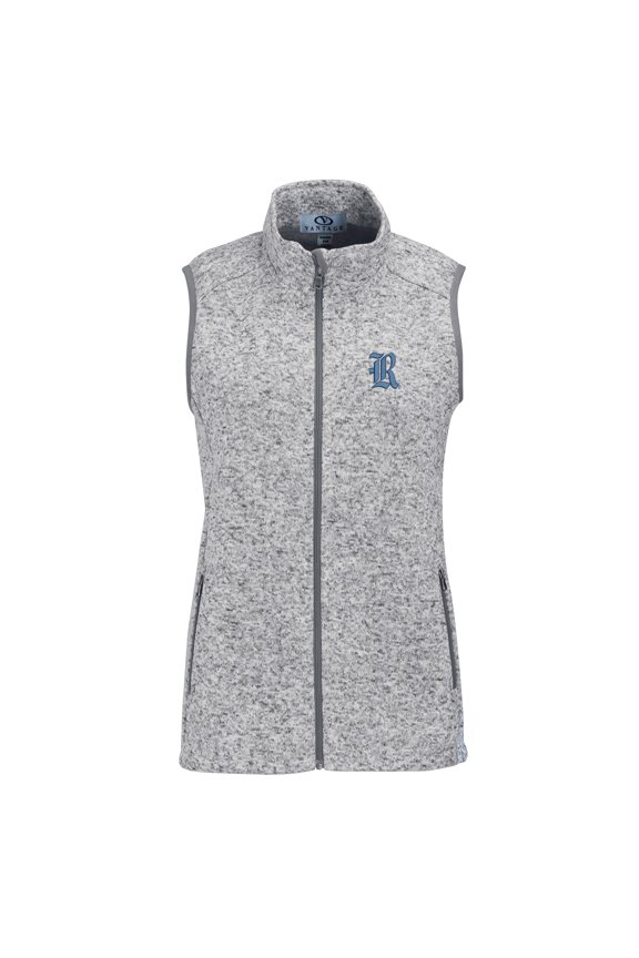 Women's Heather Gray Rice Owls Summit Fleece Full Zip Sweater Vest