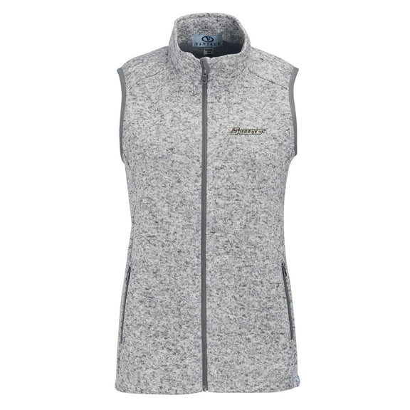 Women's Heather Gray Southern Illinois Salukis Summit Fleece Full Zip Sweater Vest