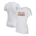 thumbnail image 1 of Women's Heather Gray Texas Longhorns Checkered Team Name Wavy Tri-Blend T-Shirt, 1 of 3