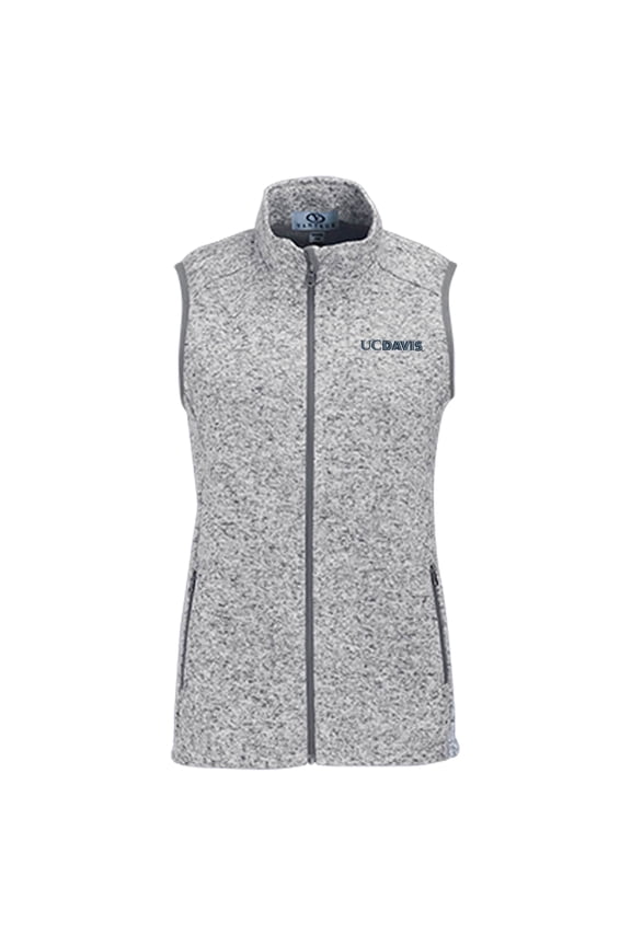 Women's Heather Gray UC Davis Aggies Summit Fleece Full Zip Sweater Vest