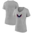 thumbnail image 1 of Women's Heather Gray Washington Capitals Primary Logo Team V-Neck T-Shirt, 1 of 3
