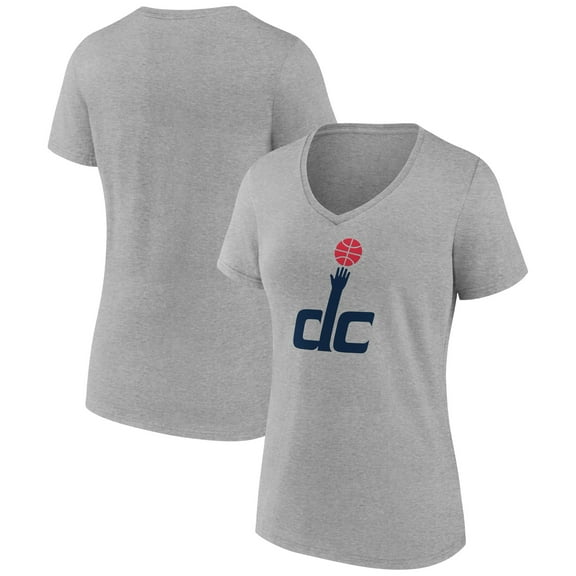 Women's Heather Gray Washington Wizards Alternate Logo V-Neck T-Shirt