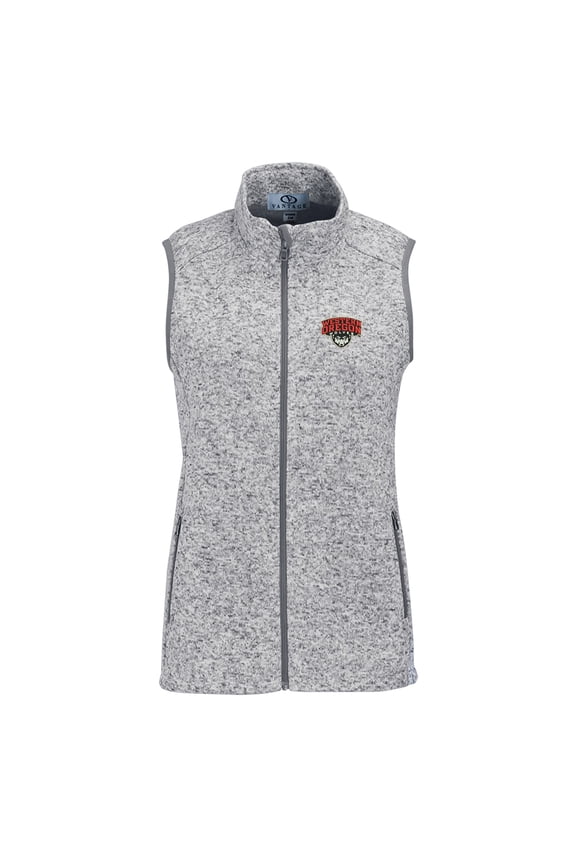Women's Heather Gray Western Oregon Wolves Summit Fleece Full Zip Sweater Vest