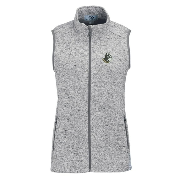 Women's Heather Gray Wofford Terriers Summit Fleece Full Zip Sweater Vest