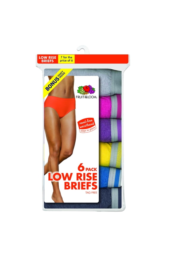 Women's Heather Low Rise Briefs, 6+1 Bonus Pack