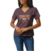 Women's Heather Maroon Virginia Tech Hokies Intramural Tri-Blend Boyfriend V-Neck T-Shirt