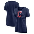 thumbnail image 1 of Women's Heather Navy Cleveland Guardians Official Wordmark Tri-Blend T-Shirt, 1 of 3