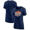 thumbnail image 1 of Women's Heather Navy Denver Broncos Hometown First Down Tri-Blend T-Shirt, 1 of 3