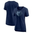 thumbnail image 1 of Women's Heather Navy Memphis Grizzlies Distressed Logo Tri-Blend T-Shirt, 1 of 3