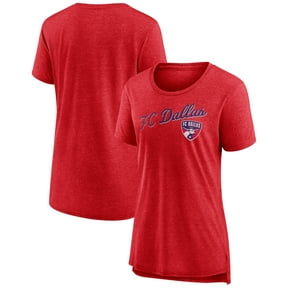 Women's Heather Red FC Dallas Rising Script Tri-Blend T-Shirt
