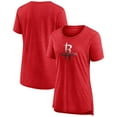 thumbnail image 1 of Women's Heather Red Houston Rockets Gradient Logo Tri-Blend T-Shirt, 1 of 3